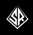 sr logo letters monogram with prisma shape design vector image vector image