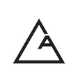triangle letter a logo design isolated on white vector image vector image
