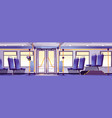 bus interior public transport empty salon vehicle vector image