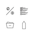 business simple outlined icons set vector image