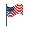 american flag in pole vector image