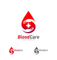 blood care logo template creative droplet vector image
