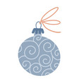hand drawn christmas bauble with swirl ornament vector image vector image