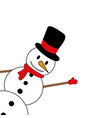 christmas snowman on white background vector image vector image