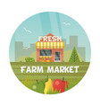 farm market or farmer shop icon food agriculture vector image