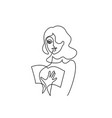 international women day card abstract portrait vector image