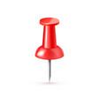 realistic plastic glossy red push pin 3d vector image vector image