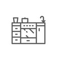 cooker furniture for kitchen line icon vector image