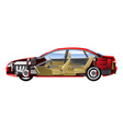 cut away car vector image vector image