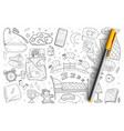 morning and sleeping rituals doodle set vector image vector image