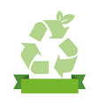 opaque green background with recycling symbol vector image