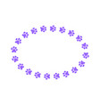 oval frame with pet paw footprints cute template vector image vector image
