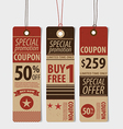 price tag sale coupon voucher vintage style vector image
