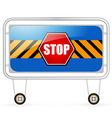 Traffic barrier stop sign on a white background vector image vector image