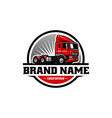 truck logo in white background vector image