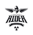 vintage toxic rider in gas mask logo vector image