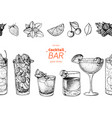 alcoholic cocktails hand drawn vector image vector image