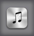 music note icon - metal app button vector image vector image