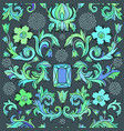 seamless pattern of crystals flowers and leaves vector image vector image