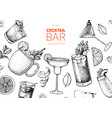 alcoholic cocktails hand drawn vector image