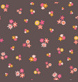 scattered pink yellow ditsy flowers seamless vector image vector image
