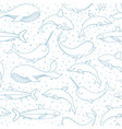 seamless pattern with sea creatures vector image