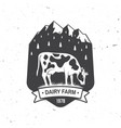 dairy farm badge logo typography design vector image vector image