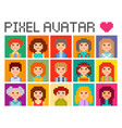square pixel avatars vector image