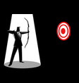 businessman aiming a red target with arrow vector image
