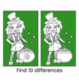 cute cartoon irish leprechaun girl vector image vector image
