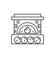 fireplace brick line icon concept vector image