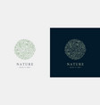linear plant logo circle luxury organic vector image vector image