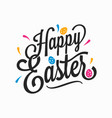 happy easter vintage sign with eggs on white vector image vector image