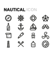 line nautical icons set vector image