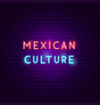 mexican culture neon text vector image vector image