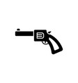 revolver black icon on white background vector image