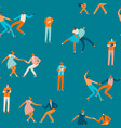 dancing couples people seamless pattern vector image vector image