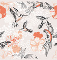 line art sketch parrots hummingbirds botanical vector image