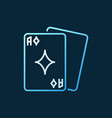 playing cards colored outline icon - poker vector image vector image