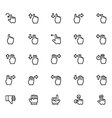 hand gesture line icons 3 vector image