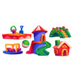 playground park in kindergarten cartoon set vector image