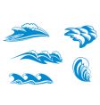 set of wave symbols vector image vector image