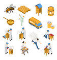 beekeeper honey isometric set vector image vector image