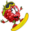 funny raspberry surfing vector image