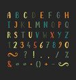 handwritten font with punctuation marks vector image vector image