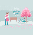 valentine s day romantic beloved couple hugs vector image vector image