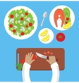 prepare a meal top view design flat vector image vector image