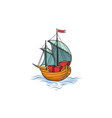 sailing ship retro transport marine background vector image