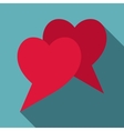 two hearts icon flat style vector image vector image