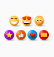 3d emoticon emoji for social media nice faces vector image